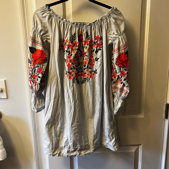 Free People Fleur Du Jour Light Blue Embroidered Dress XSmall - Picture 3 of 9